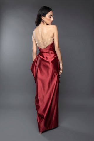 Draped Asymmetric Gown