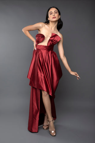 Draped Asymmetric Gown