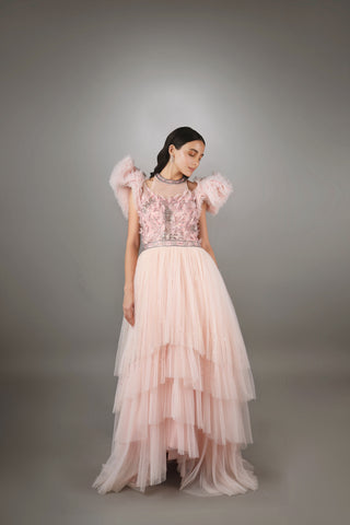 Blush Garden Tulle Gown