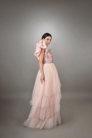 Blush Garden Tulle Gown